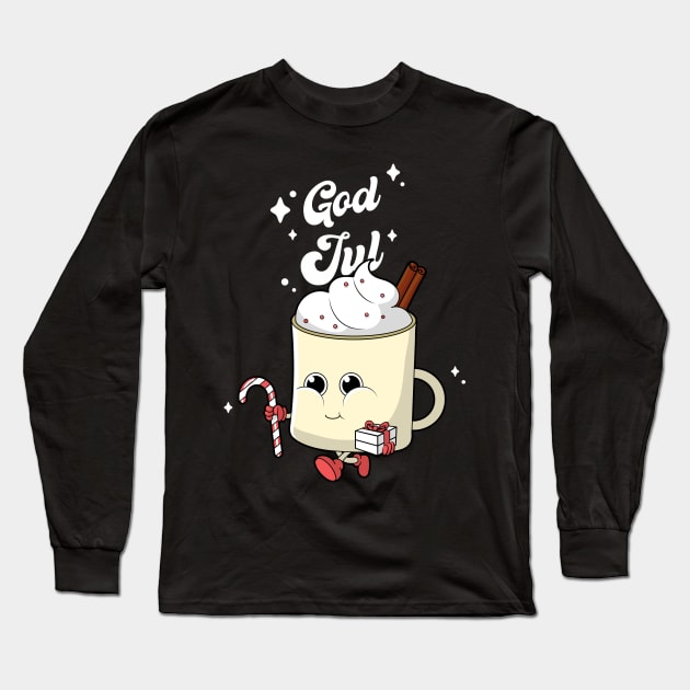 God Jul Merry Christmas Long Sleeve T-Shirt by Space Cadet Tees